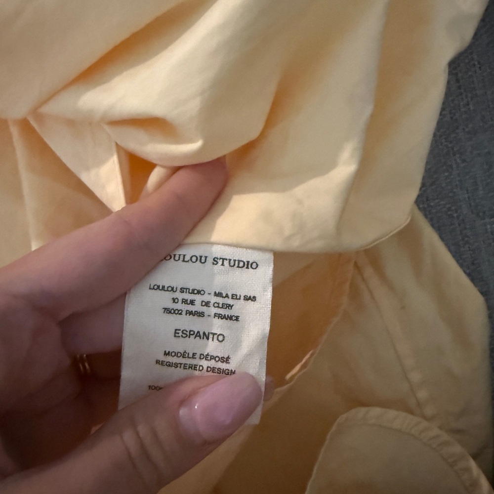 Loulou Studio Light Yellow Button-Up Shirt - Picture 6 of 7